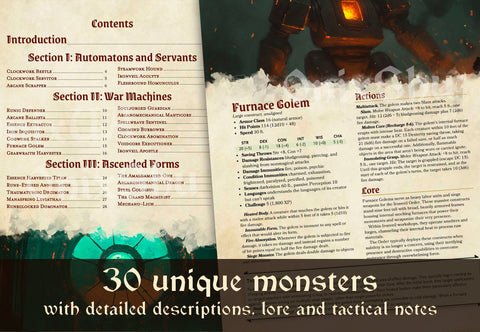 Codex Automatica: Dark Mechanical Monster Manual for 5e