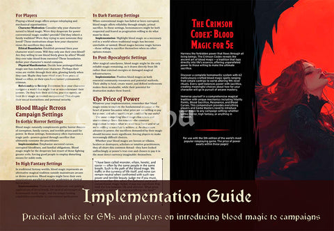The Crimson Codex: Blood Magic for 5e