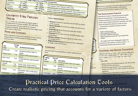 Fantasy Economics: Beyond Gold Pieces