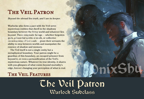 Gothic DnD Subclasses, DnD Veil Mage, Shadow Warlock, D&D Subclasses