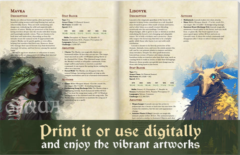 Ukrainian Mythology Bestiary | DnD Monster Manual (Digital PDF)