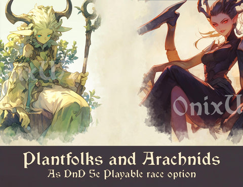 14 unusual playable races for DnD |Skeletons, Harpies, Catfolk, Arachnid, Kitsune, Slimes and more (Digital Book)