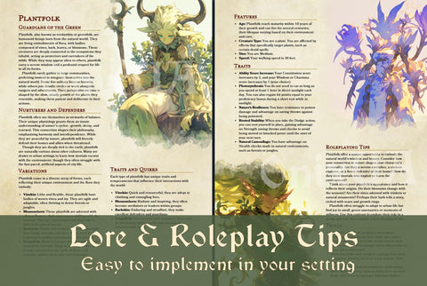14 unusual playable races for DnD |Skeletons, Harpies, Catfolk, Arachnid, Kitsune, Slimes and more (Digital Book)