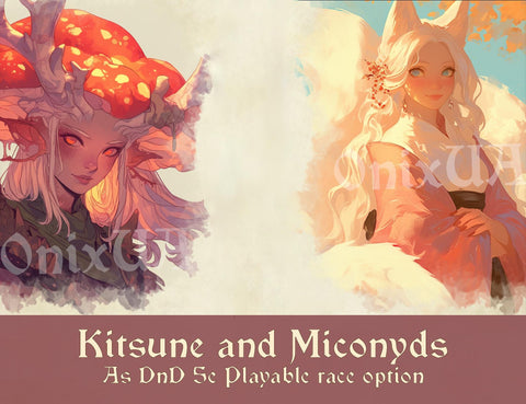 14 unusual playable races for DnD |Skeletons, Harpies, Catfolk, Arachnid, Kitsune, Slimes and more (Digital Book)