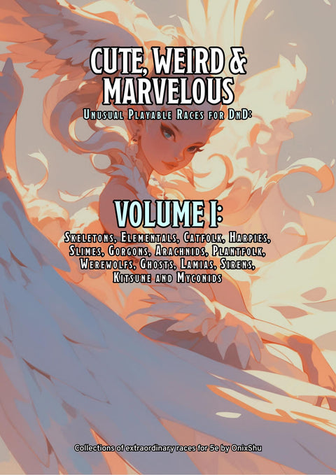 14 unusual playable races for DnD |Skeletons, Harpies, Catfolk, Arachnid, Kitsune, Slimes and more (Digital Book)