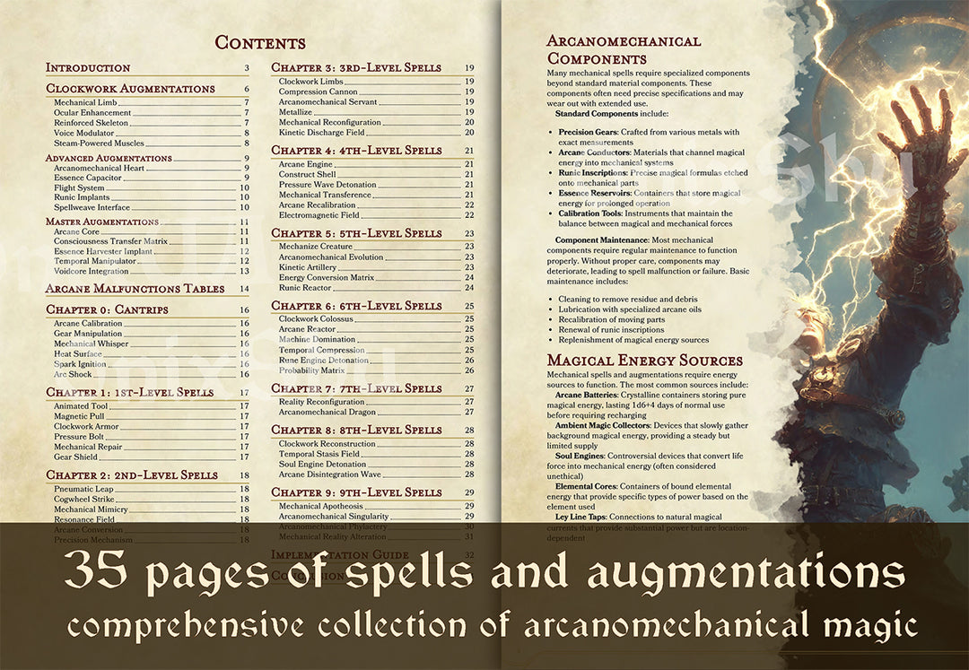Mechanical Spells and Clockwork Augmentations: Codex Automatica