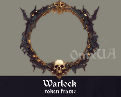 Warlock D&D Token Frame. Digital Token for Tabletop, Dungeons and Dragons, Pathfinder, etc. Necromancer Token Border. Foundry VTT, Roll20