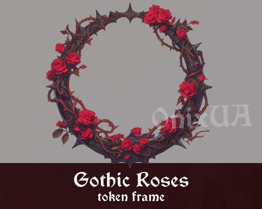 An Image of DnD Token Frame with roses and thorns