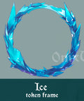 Frost Ice Token Frame for D&D, Pathfinder - White Cold Border for Mages, Paladins and Winter Campaigns