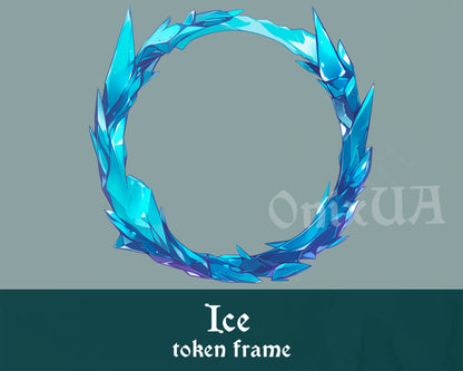 Frost Ice Token Frame for D&D, Pathfinder - White Cold Border for Mages, Paladins and Winter Campaigns