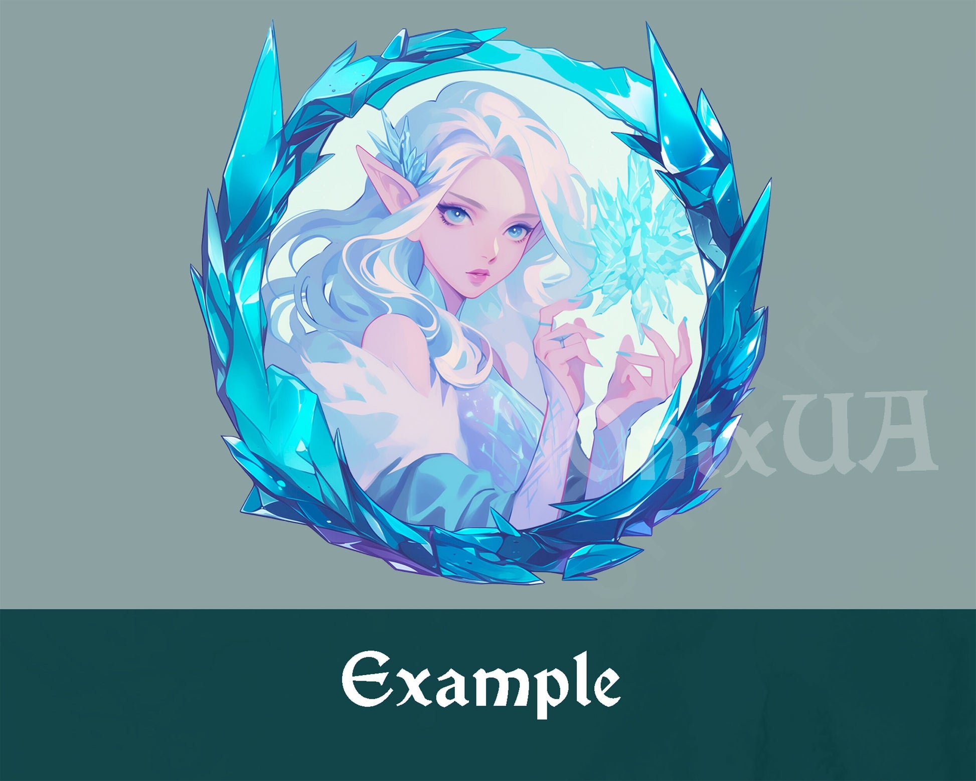 Frost Ice Token Frame for D&D, Pathfinder - White Cold Border for Mages, Paladins and Winter Campaigns