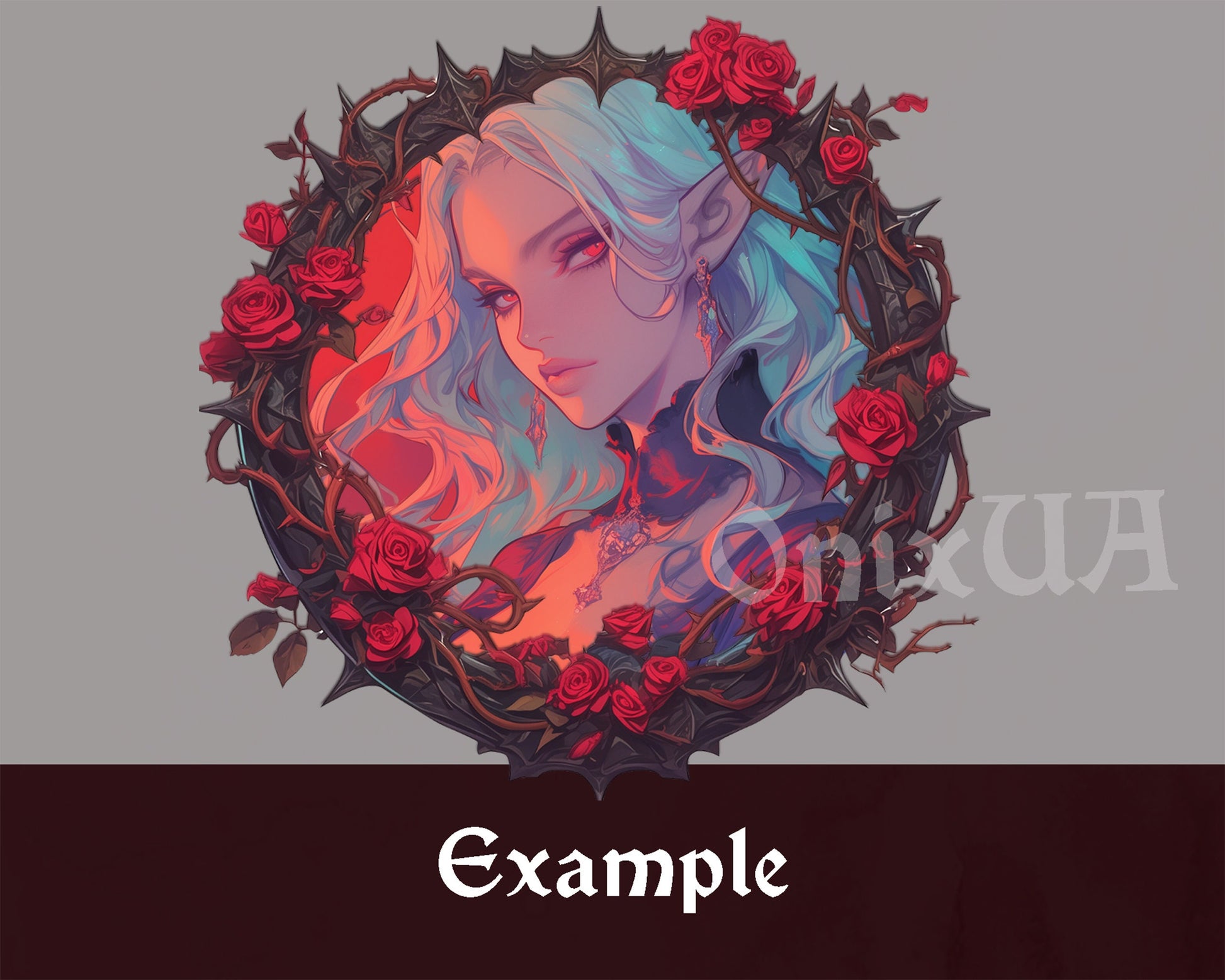 An Image of DnD Token Frame with roses and thorns