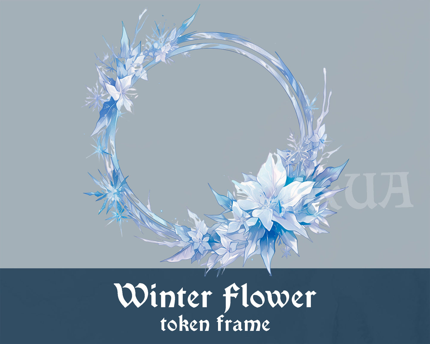 Winter Rose D&D Token Frame. White Cold Flowers Token Border for Dungeons and Dragons (DnD) or Pathfinder. Perfect for Frost Mage