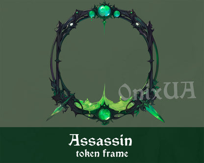 Poison Assassin Token Frame: Toxic Border for D&D, Pathfinder, Foundry VTT and Roll20 Tabletop RPGs