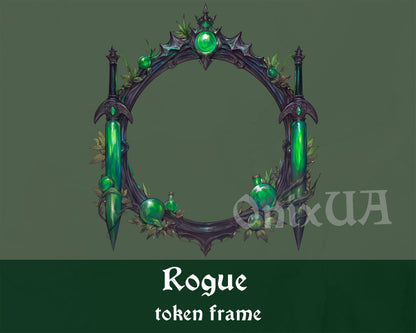 Poison Rogue D&D Token Frame. Toxic Rogue Token Border for Tabletop, Dungeons and Dragons, Pathfinder. Foundry VTT, Roll20