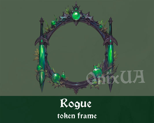 Poison Rogue D&D Token Frame. Toxic Rogue Token Border for Tabletop, Dungeons and Dragons, Pathfinder. Foundry VTT, Roll20