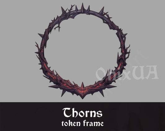 Thorns D&D Token Frame. Digital Thorn Witch Token Border for Dungeons and Dragons (DnD) or Pathfinder. Foundry VTT, Roll20