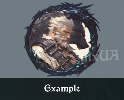 Werewolf D&D Token Frame. Werewolf Digital Border for Tabletop, Dungeons and Dragons, Pathfinder, etc. Foundry VTT, Roll20