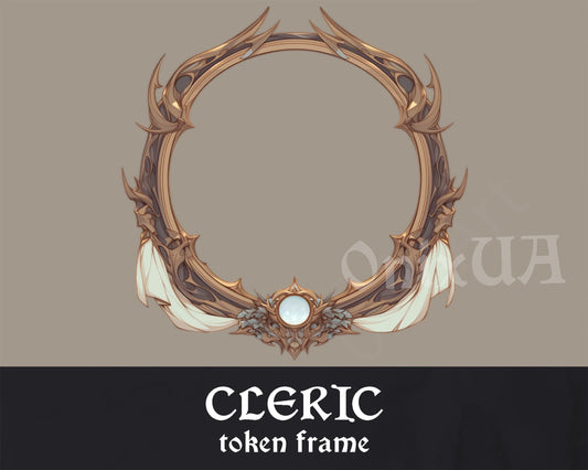 Cleric D&D Token Frame. Digital Token for Tabletop, Dungeons and Dragons, Pathfinder, etc. Holy Priest Token Border. Foundry VTT, Roll20