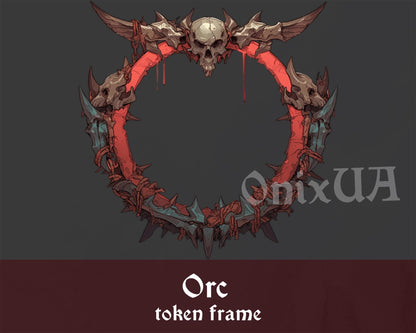 Orc D&D Token Frame. Half-Orc Barbarian Warrior Digital Token for Tabletop, Dungeons and Dragons, Pathfinder, etc. Foundry VTT, Roll20