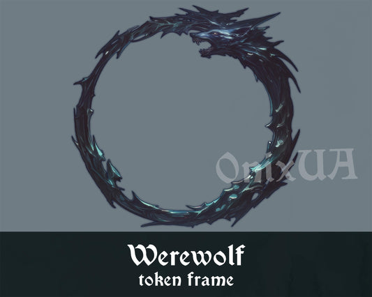 Werewolf D&D Token Frame. Werewolf Digital Border for Tabletop, Dungeons and Dragons, Pathfinder, etc. Foundry VTT, Roll20