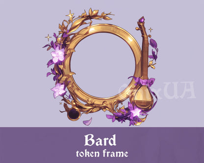 Bard D&D Token Frame. Bard Token Border for Tabletop, Dungeons and Dragons, Pathfinder, etc. Foundry VTT, Roll20