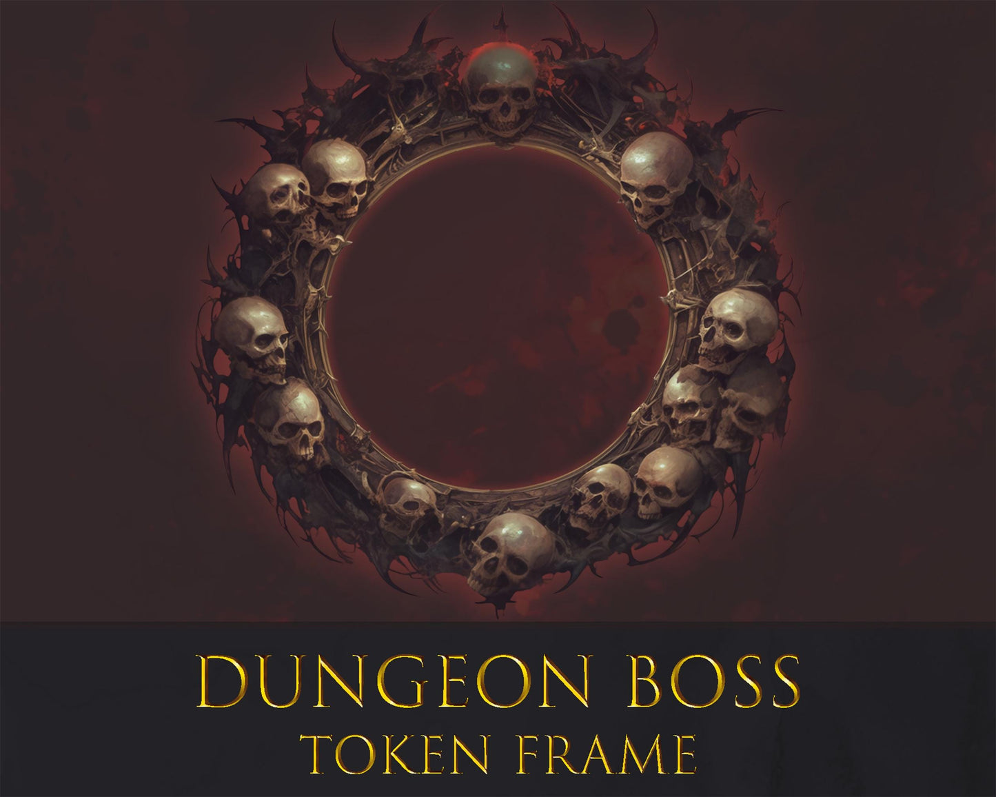 Dungeon Boss Token Frame. Lich DnD Token Border for Dungeons and Dragons, Pathfinder, etc. Foundry VTT, Roll20