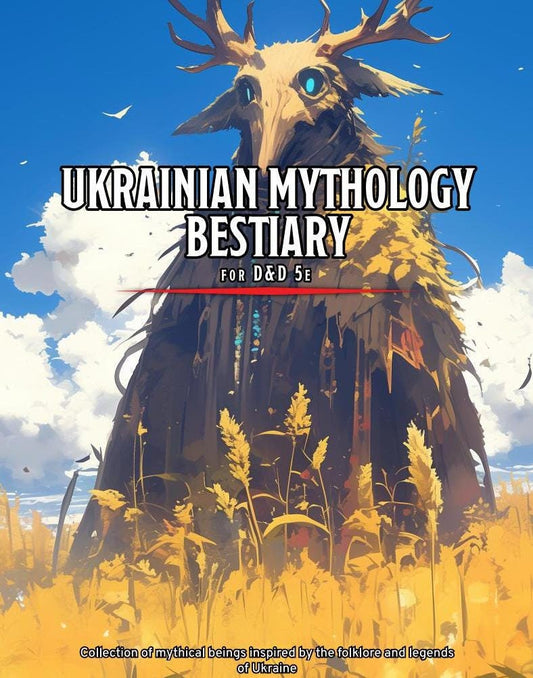 A digital Ukrainian DnD bestiary, with a Ukrainian folklore creature on cover