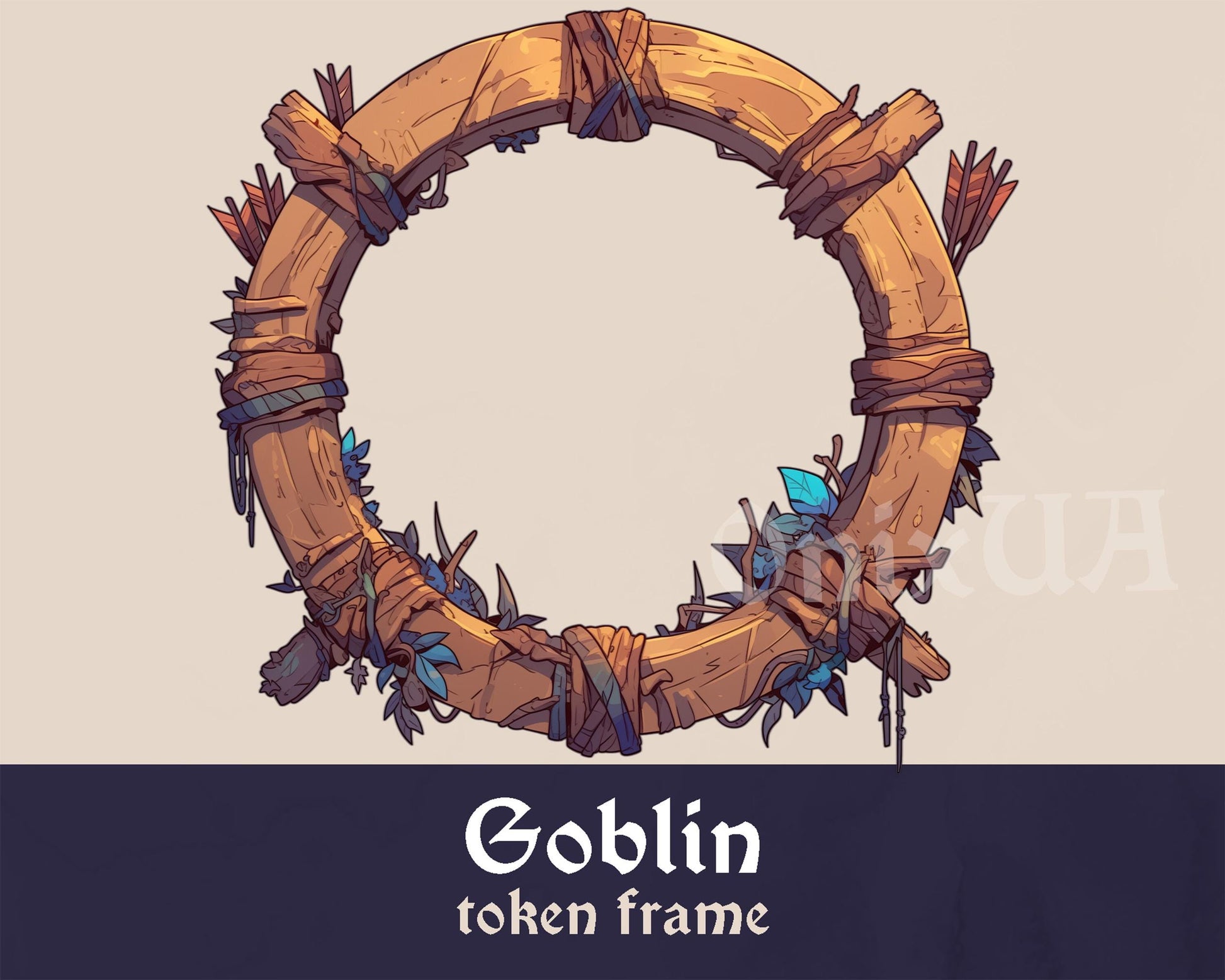 Goblin D&D Token Border. Goblin Monster or Character frame for Digital Token for Dungeons and Dragons, Pathfinder, etc. Foundry VTT, Roll20