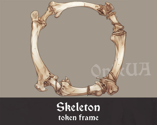 Skeleton D&D Token Border. Digital Skeleton frame for Dungeons and Dragons, Pathfinder, etc. Foundry VTT, Roll20