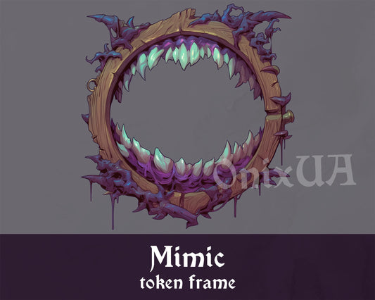 Mimic DnD Token Border | Digital Monster Treasure Frame for Dungeons & Dragons, Pathfinder, Foundry VTT, Roll20