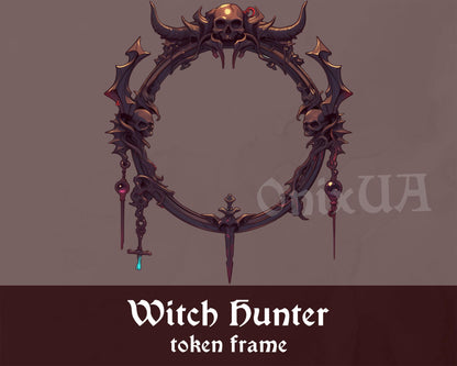 Witch Hunter DnD Token Border | Digital Monster Hunter Frame for Dungeons & Dragons, Pathfinder, Foundry VTT, Roll20