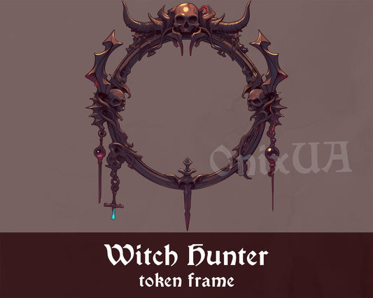 Witch Hunter DnD Token Border | Digital Monster Hunter Frame for Dungeons & Dragons, Pathfinder, Foundry VTT, Roll20