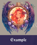 Flowers Winged D&D Token Frame | Harpy / Aarakocra / Aasimar Token Border for Dungeons and Dragons, Pathfinder. Foundry VTT, Roll20