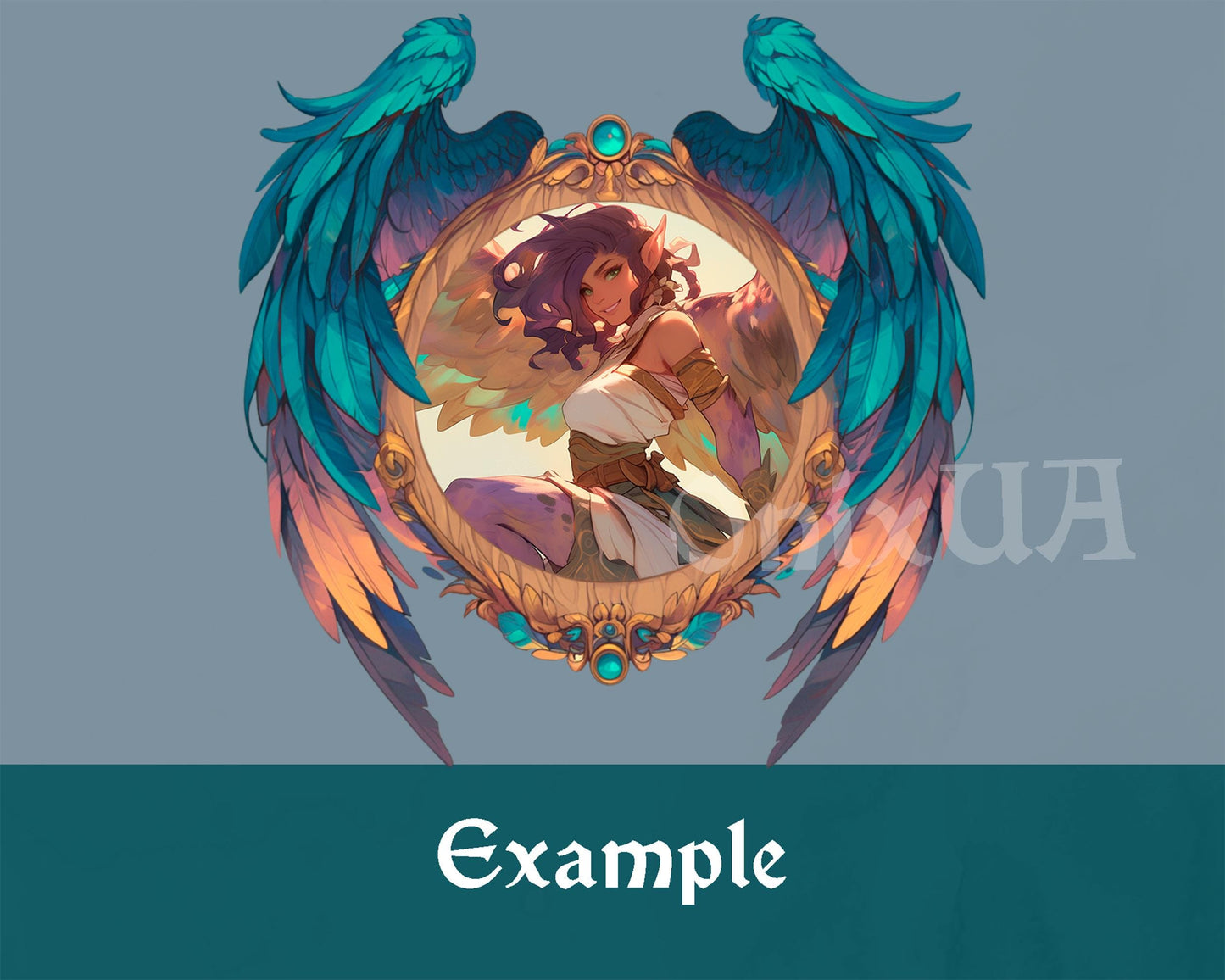 Winged D&D Token Frame | Harpy / Aarakocra / Aasimar Token Border for Dungeons and Dragons, Pathfinder. Foundry VTT, Roll20