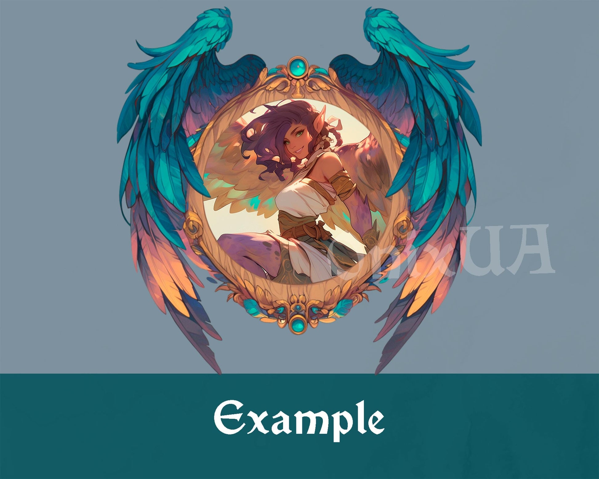 Winged D&D Token Frame | Harpy / Aarakocra / Aasimar Token Border for Dungeons and Dragons, Pathfinder. Foundry VTT, Roll20