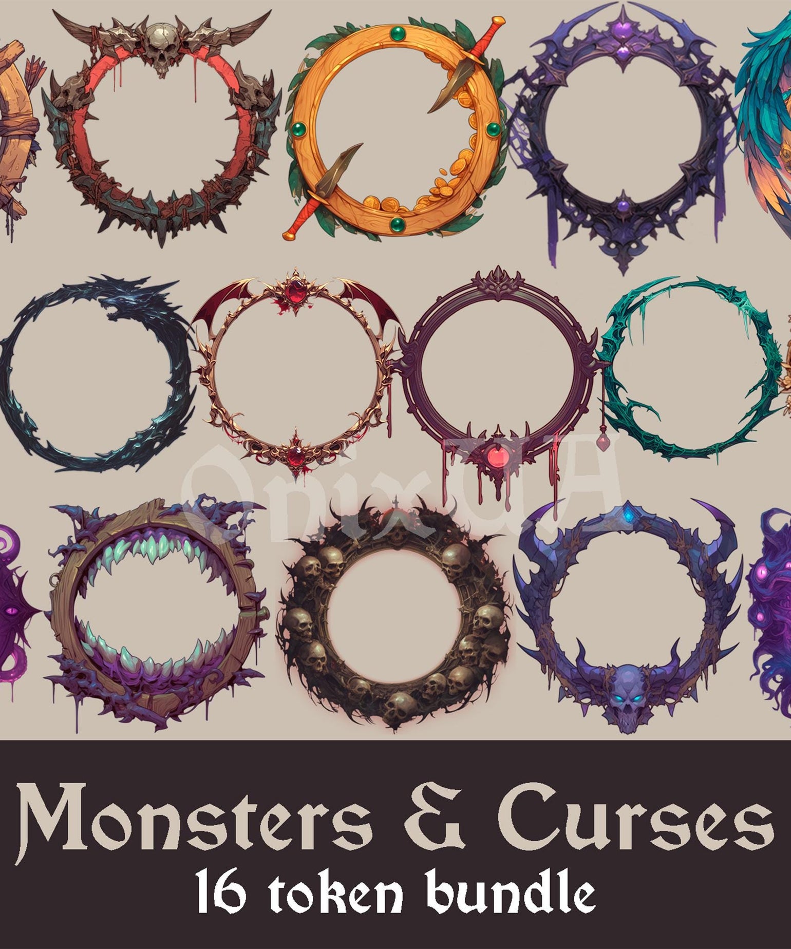 DnD Token Frames - Digital Token Border - OnixShu