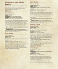 Page from a fantasy role-playing game book with spell descriptions and character class information, DnD 5e Desert spells