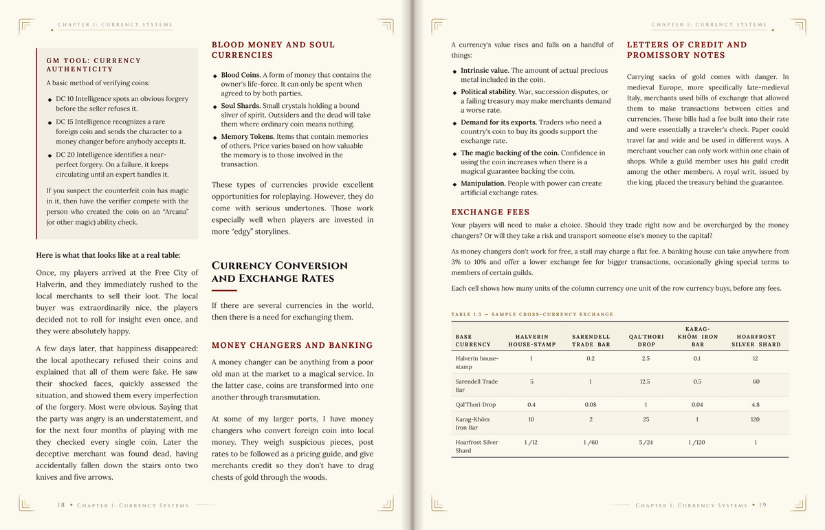Fantasy Economics: Beyond Gold Pieces